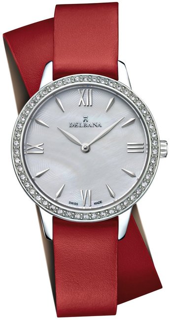 Zegarek Delbana z czerwonym paskiem