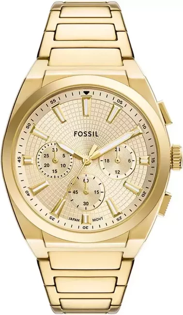 Złoty zegarek męski Fossil FS6119 z chronografem i wyrazistym designem