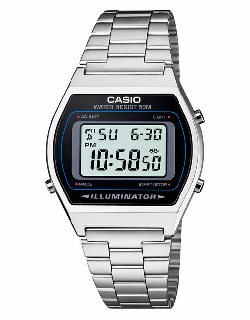 Cyfrowy zegarek Casio B640WD-1AVDF z podświetleniem w stylu retro dla mężczyzny