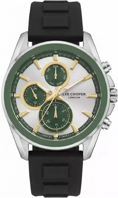 Męski zegarek Lee Cooper LC08387.331 z zieloną tarczą i multidatownikiem