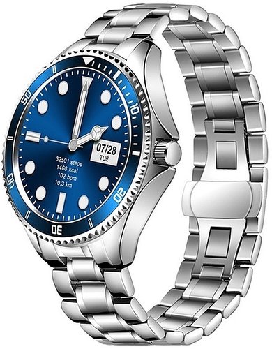 Garett 5904238480571 Smartwatch Garett Men Ocean RT srebrno-niebieski, stalowy