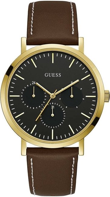 Elegancki zegarek Guess W1044G1 z brązowym paskiem w miejskim stylu dla mężczyzny