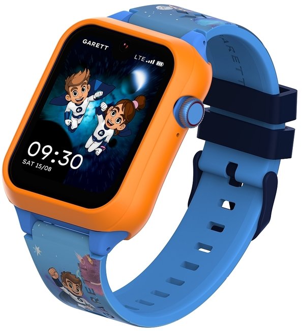 Niebieski smartwatch Garett Kids Essa GO 2 AI 4G z lokalizacją GPS dla dziecka