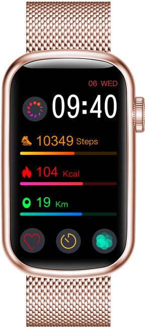 Garett 5904238483695 Smartwatch Garett Wave RT złoty stalowy