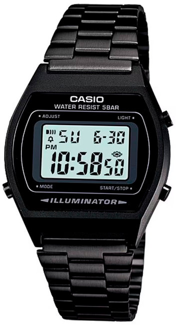 Kultowy Casio B-640WB-1A z cyfrowym odczytem w czarnej odsłonie dla mężczyzny