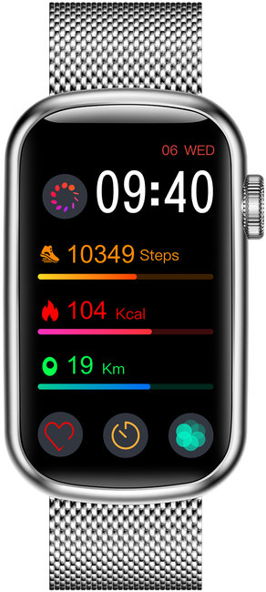 Garett 5904238483701 Smartwatch Garett Wave RT srebrny stalowy