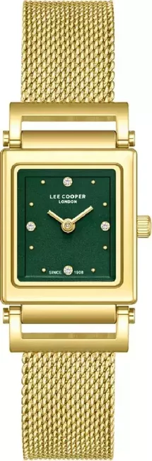 Elegancki zegarek damski Lee Cooper LC08386.170 z zieloną tarczą jako wyrazisty akcent stylizacji