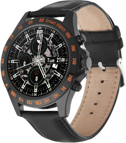 Garett 5903991665607 Smartwatch Garett Men Style czarny, skórzany