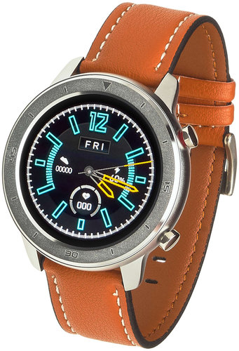 Garett 5903246286557 Smartwatch Garett Master RT brązowy, skórzany
