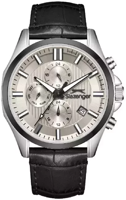 Męski zegarek Slazenger SL.09.2626.2.361 z multidatawnikiem na sk&oacute;rzanym pasku