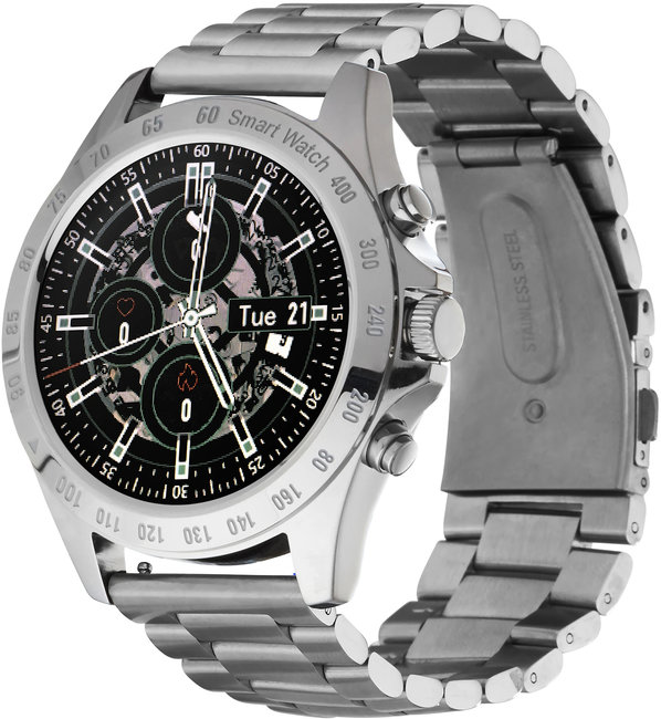 Garett 5903991665614 Smartwatch Garett Men Style srebrny, stalowy