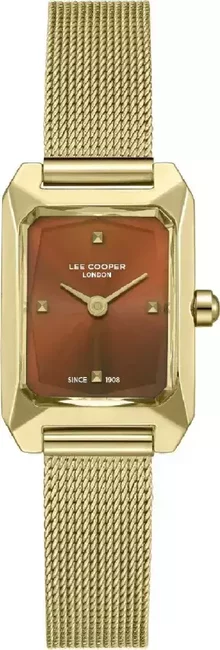Złoty Lee Cooper LC08359.180 z bransoletą mesh w stylu fashion dla kobiety