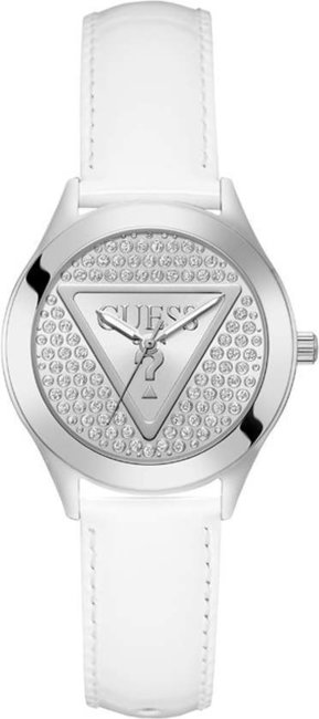 Zegarek damski Guess GW0745L3 z tarczą pav&eacute; i białym paskiem