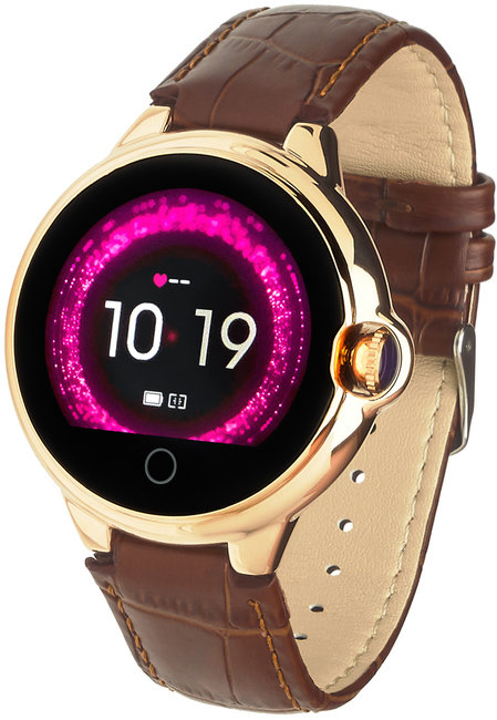 Garett 5903246286465 Smartwatch Garett Women Karen RT brązowy, skórzany