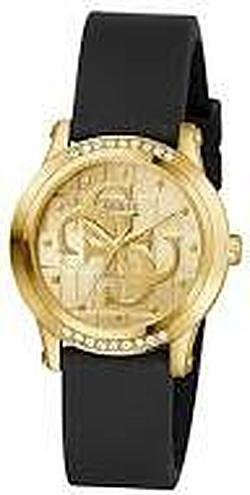 Efektowny zegarek damski Guess GW0860L5 ze złotą kopertą i kryształkami