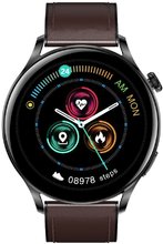 Garett 5904238483718 Smartwatch Garett Men Elegance RT ciemny brąz skórzany
